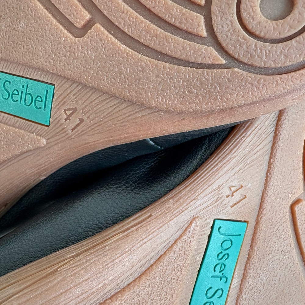 New Josef Seibel Black Leather Flexible Ballet Flats Women’s EU41 US9.5 - Picture 11 of 13